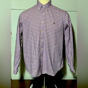 Ralph Lauren XL Men’s Button Down Shirt 30” L 24.5”p2p 25” sleevese lots of pink